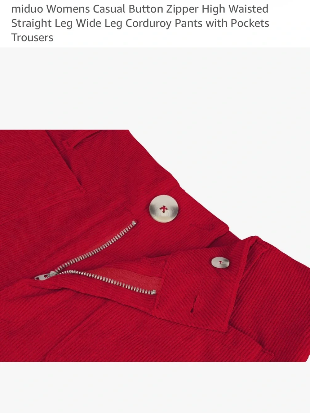 Miikasa Red Corduroy Wide-Leg Men’s Pants